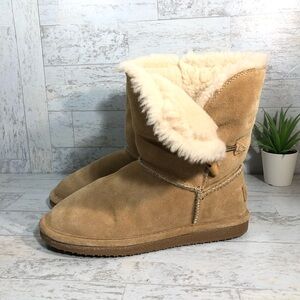 Bjorndal Suede Ankle Booties Joey Wool Lined Brown 6M